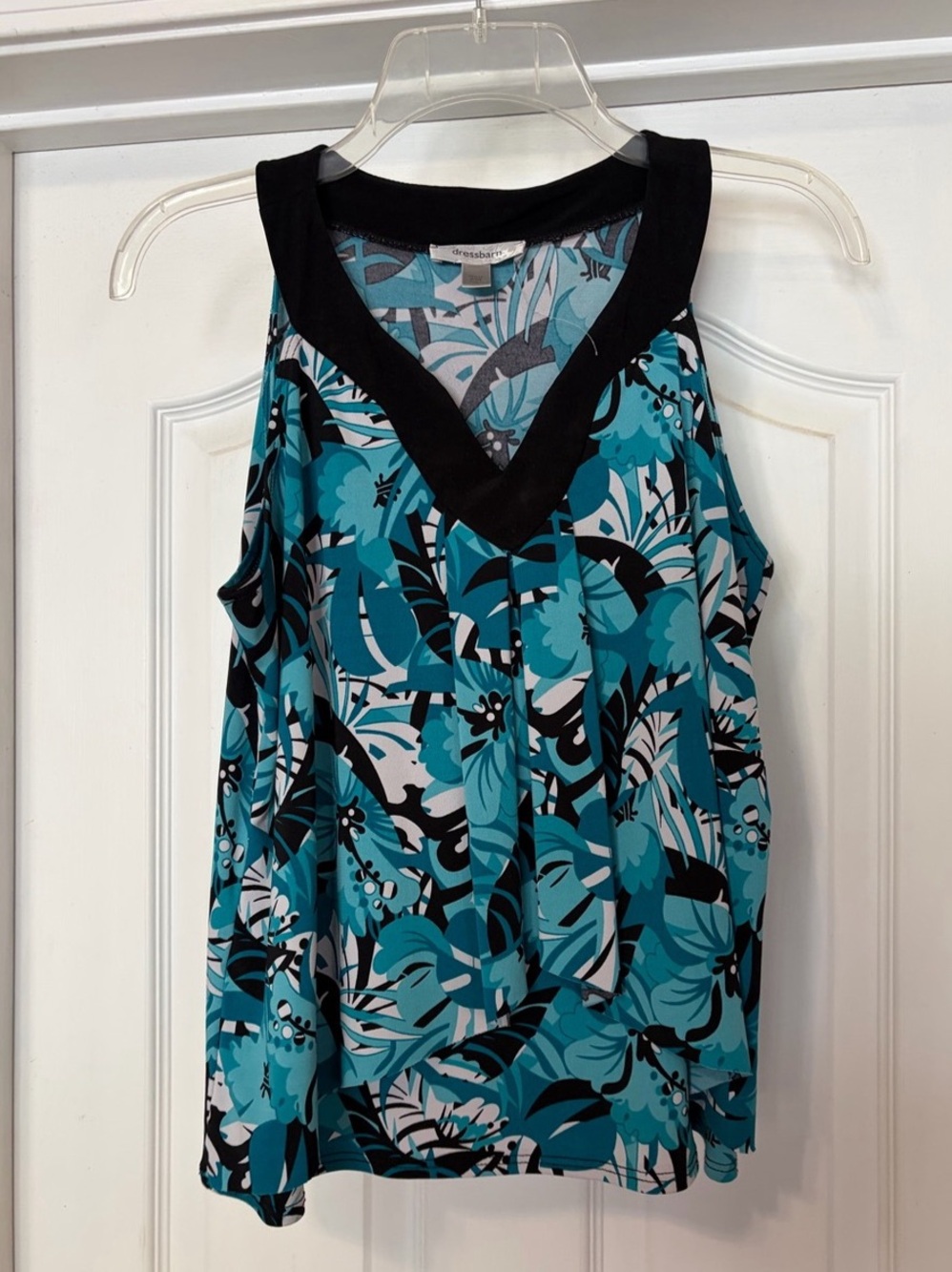 Dressbarn Floral Blouse in Blue & Black